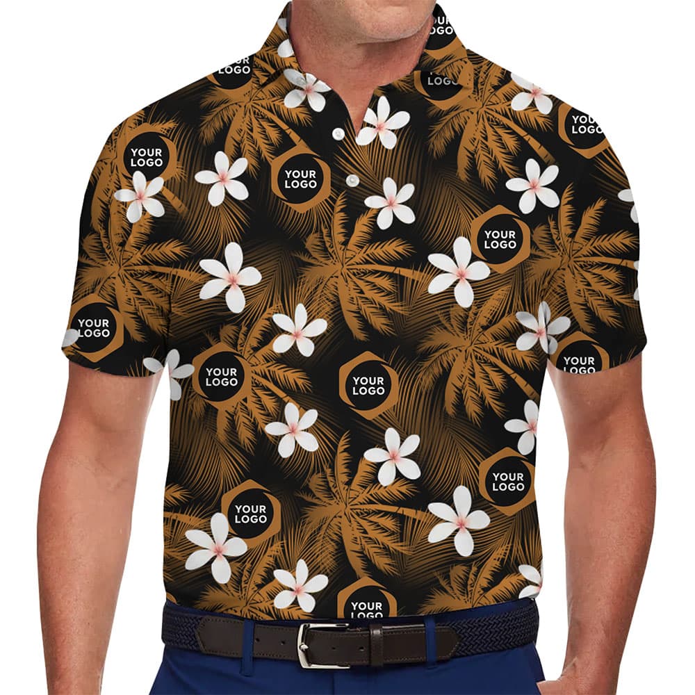 Bold Blossom Custom Brand Collared Polo Shirt