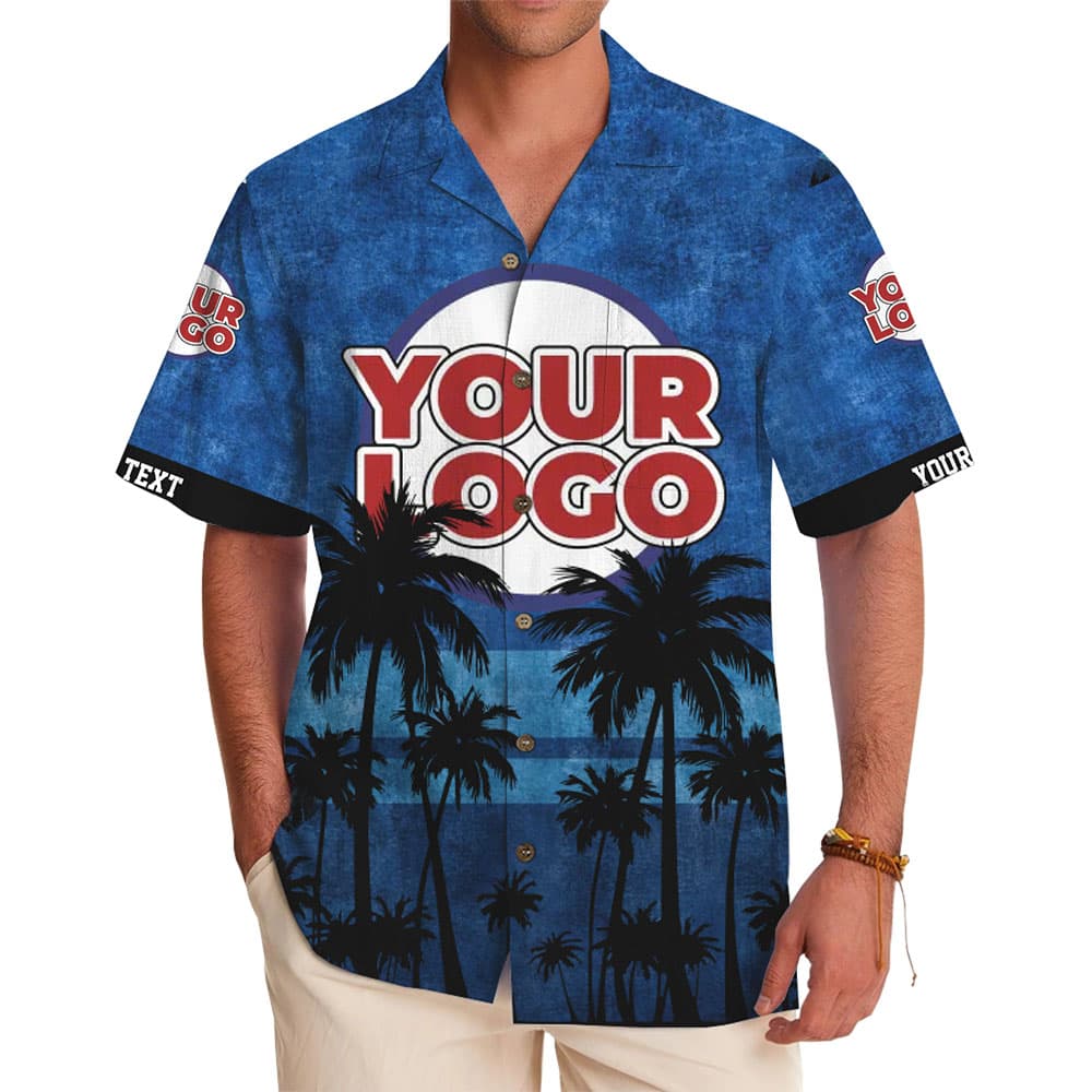 Coastal Palms Custom Logo Hawaiian Shirt With Live Preview