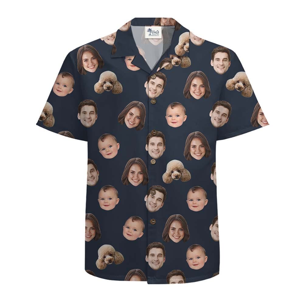 Custom 1 4 Face Hawaiian Shirt With Multiple Color Options