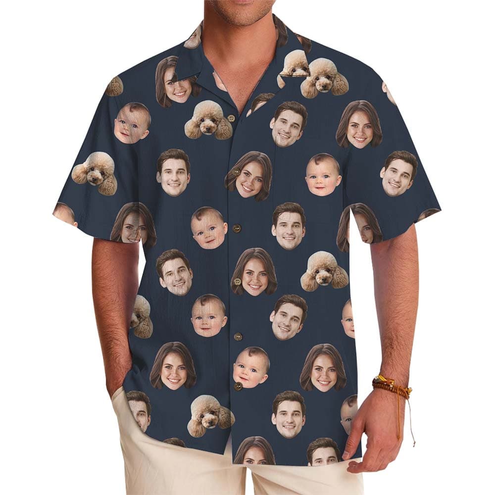 Custom 1 4 Face Hawaiian Shirt With Multiple Color Options