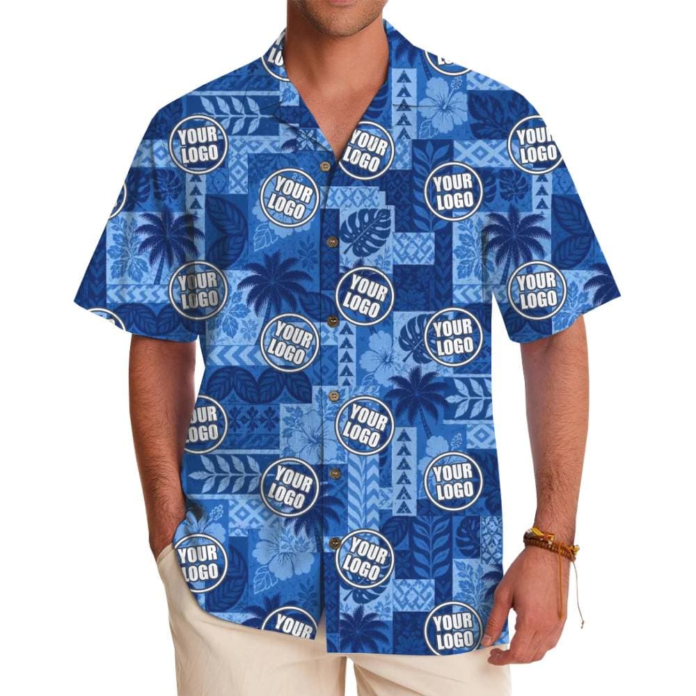 Custom Business Logo Print Aloha Shirt With Live Preview