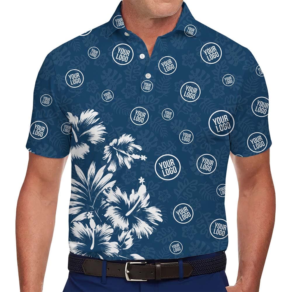 Custom Event Logo Hibiscus Collared Polo Shirt