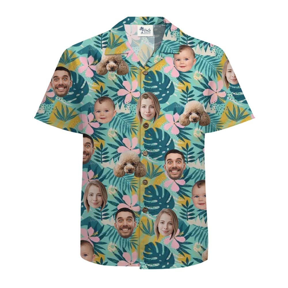 Custom Face Floral Hawaiian Shirt