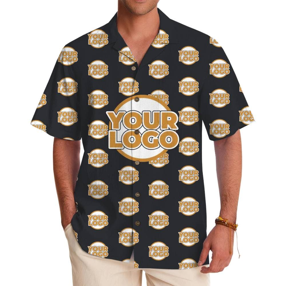 Custom Logo All-Over Print Hawaiian Shirt With Live Preview
