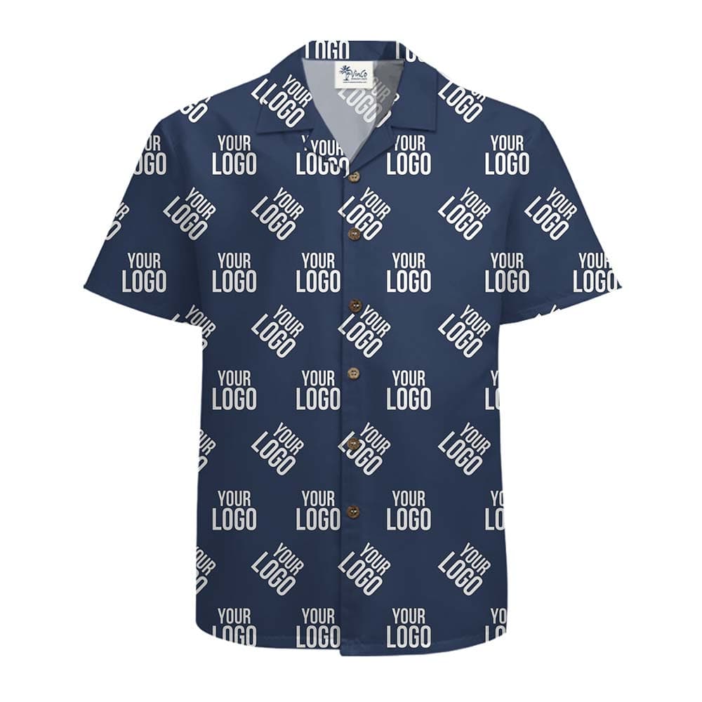 Custom Logo And Color Hawaiian Shirt With Coconut Button
