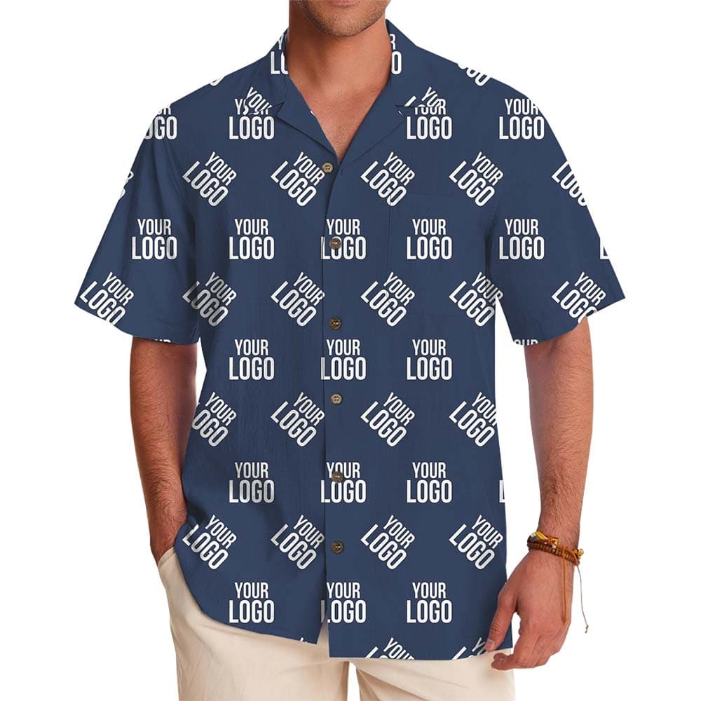 Custom Logo And Color Hawaiian Shirt With Coconut Button