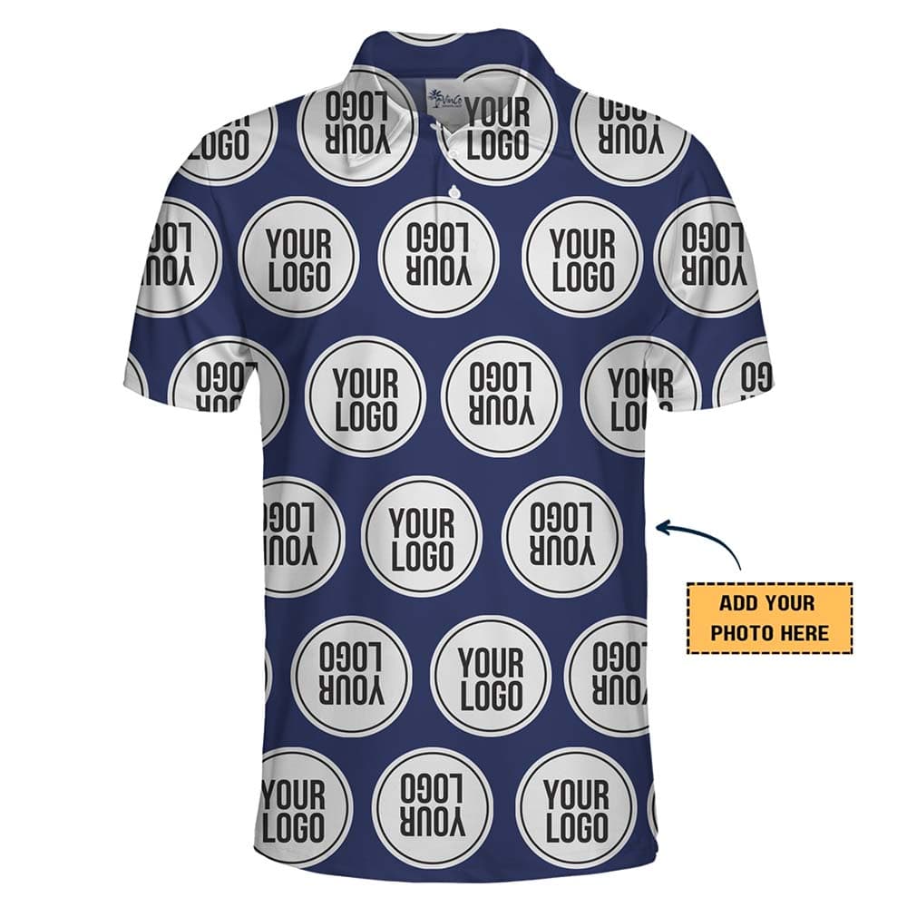 Custom Logo Flip Pattern Collared Polo Shirt