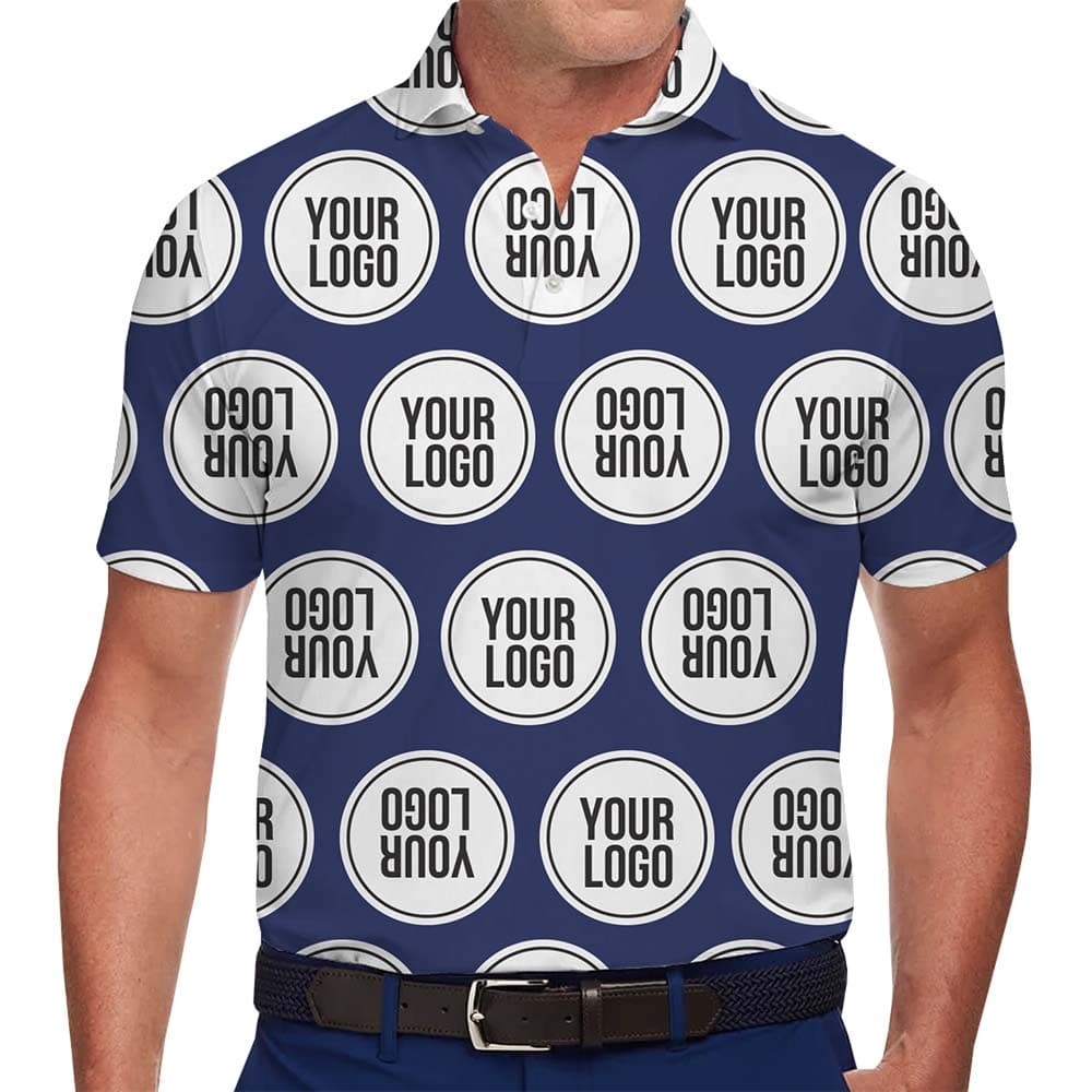 Custom Logo Flip Pattern Collared Polo Shirt