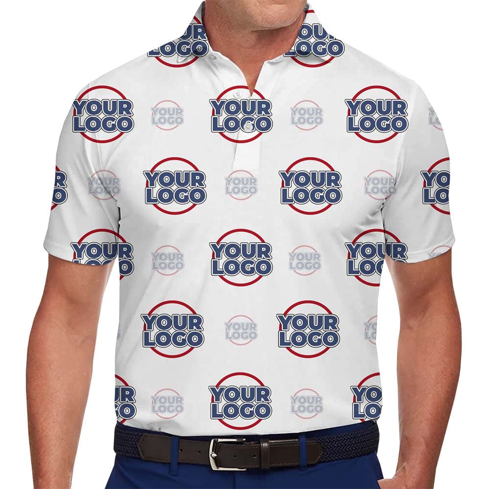Custom Logo Graphic Print Collared Polo Shirt