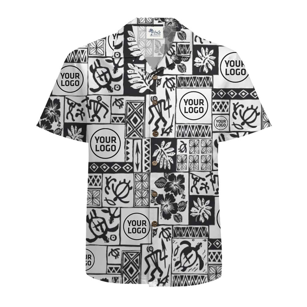 Custom Logo Island Heritage Print Hawaiian Shirt