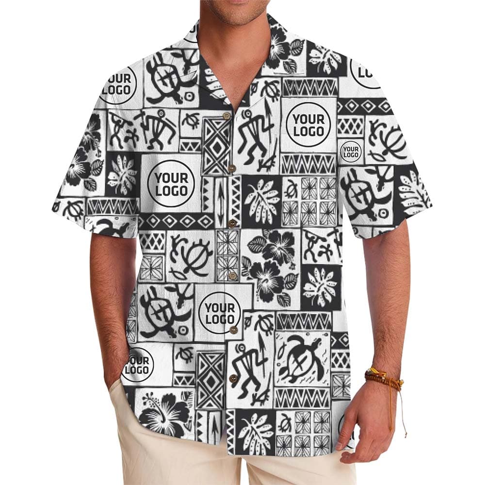 Custom Logo Island Heritage Print Hawaiian Shirt