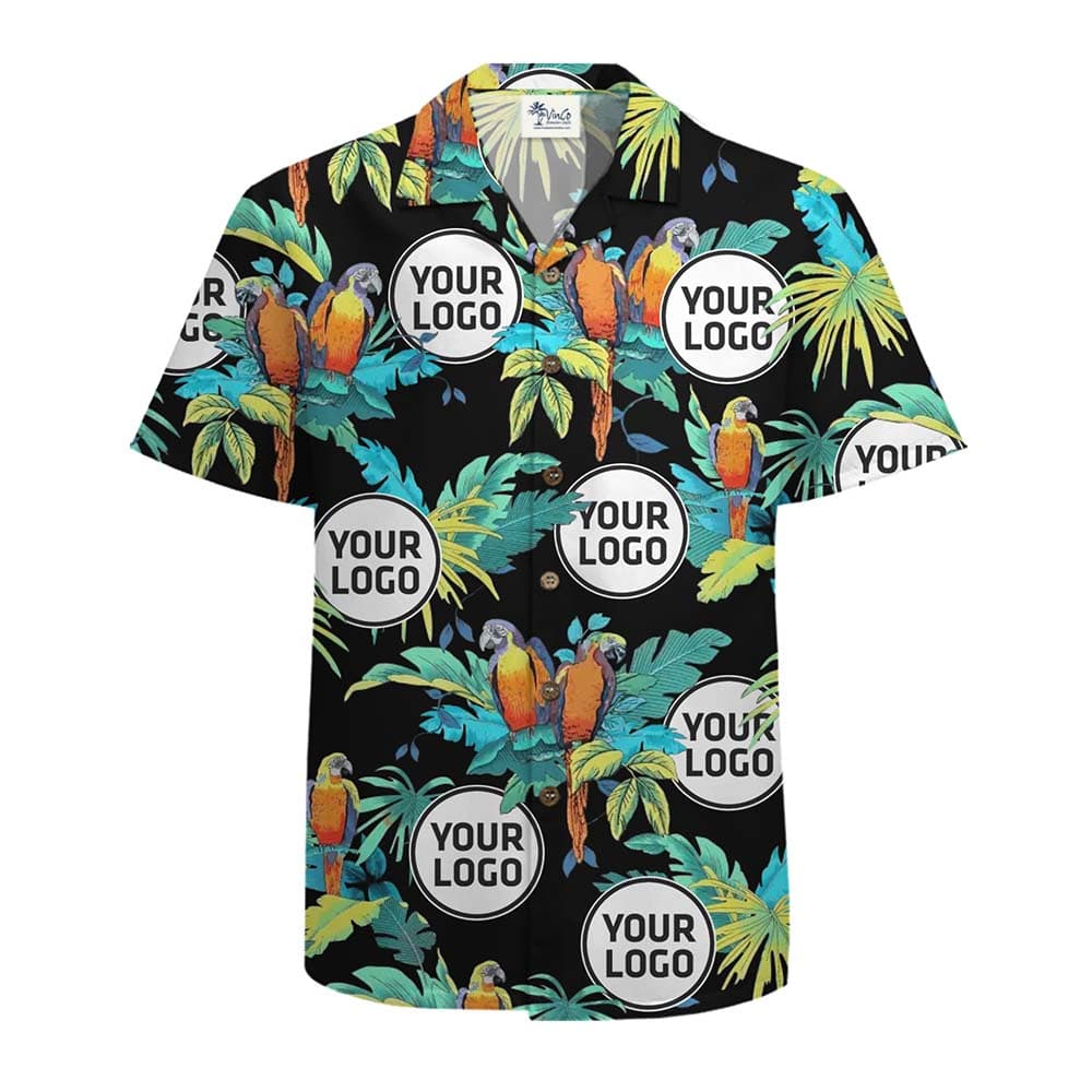 Custom Logo Island Parrot Button Up Shirt
