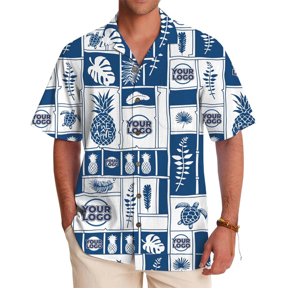 Custom Logo Island Pineapple Hawaiian Shirt
