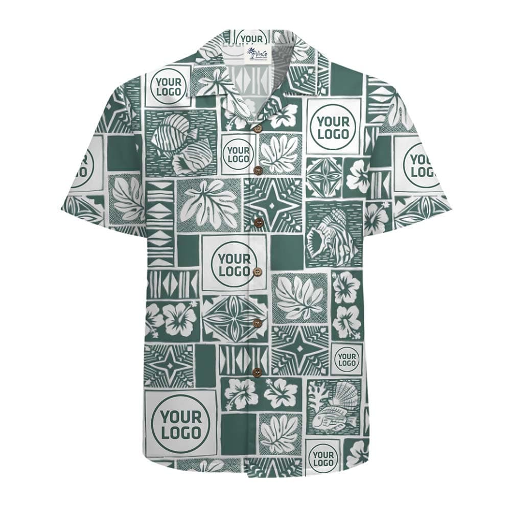 Custom Logo Tropical Fish Floral Hawaiian Shirt