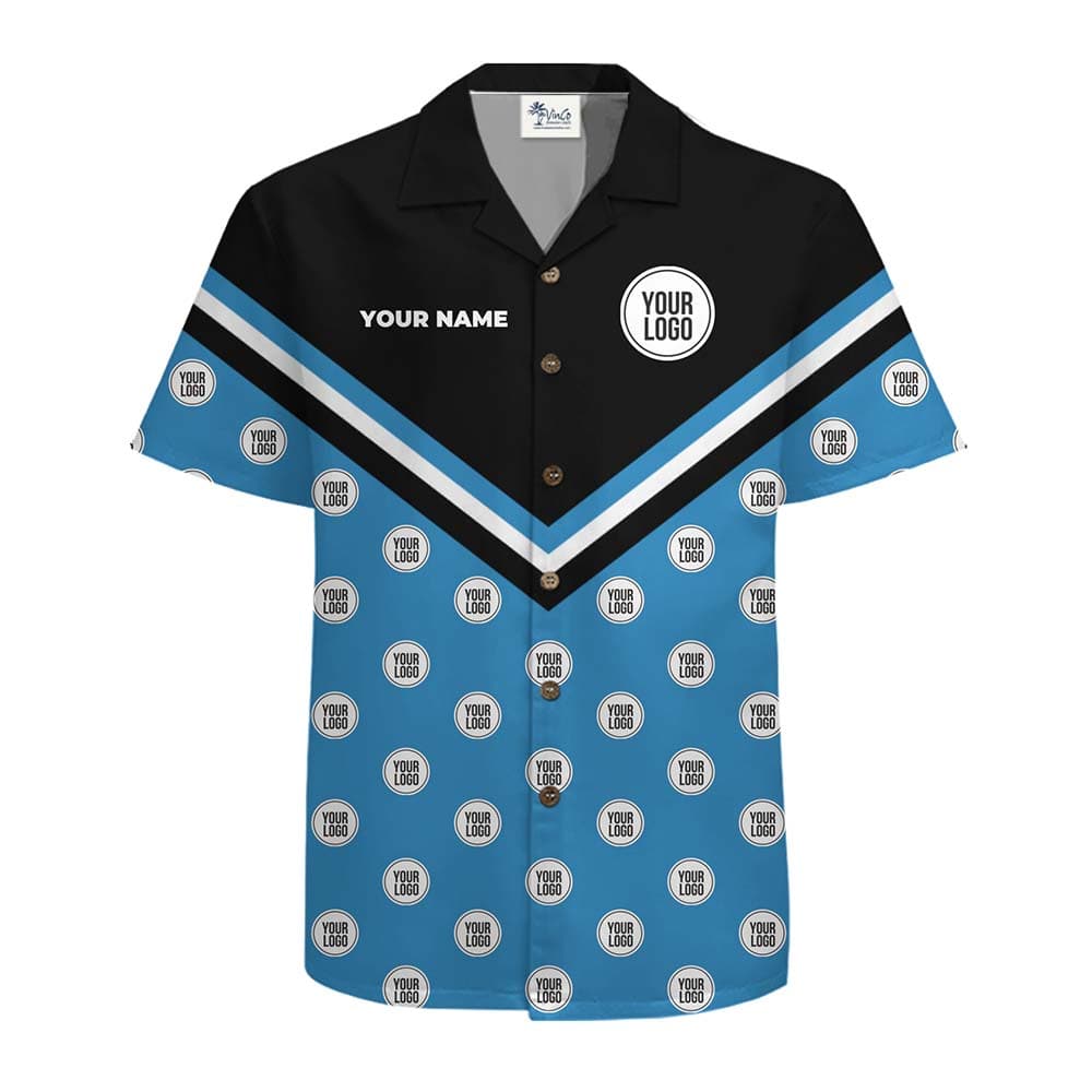 Custom Logo V Stripe Team Hawaiian Shirt With Preview