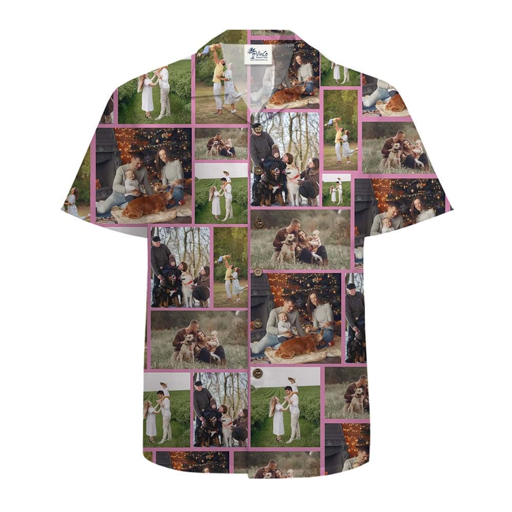 Custom Photo Color Border Hawaiian Shirt With Preview