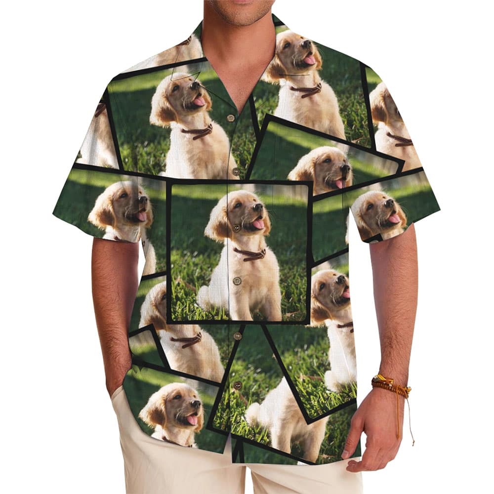 Custom Photo Frame Border Hawaiian Shirt With Preview