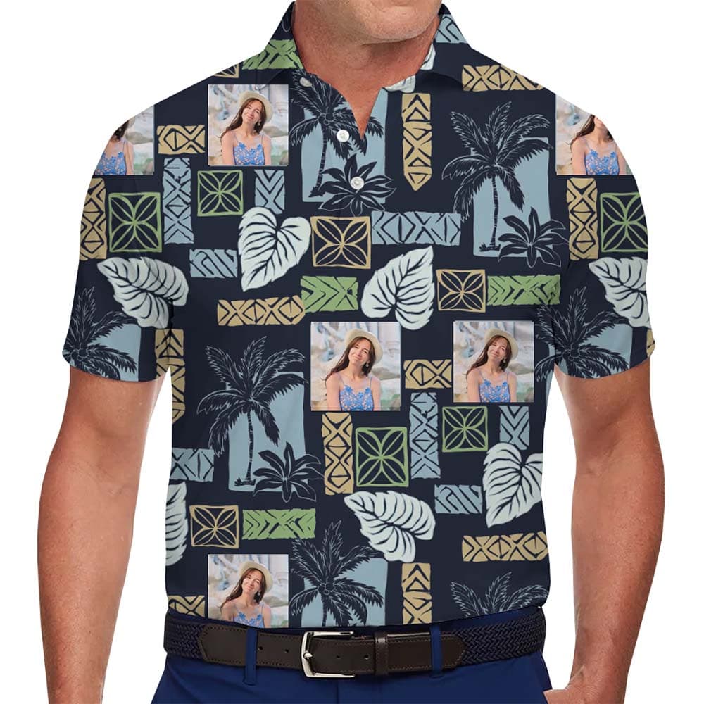 Custom Photo Island Vibe Aloha Polo Shirt