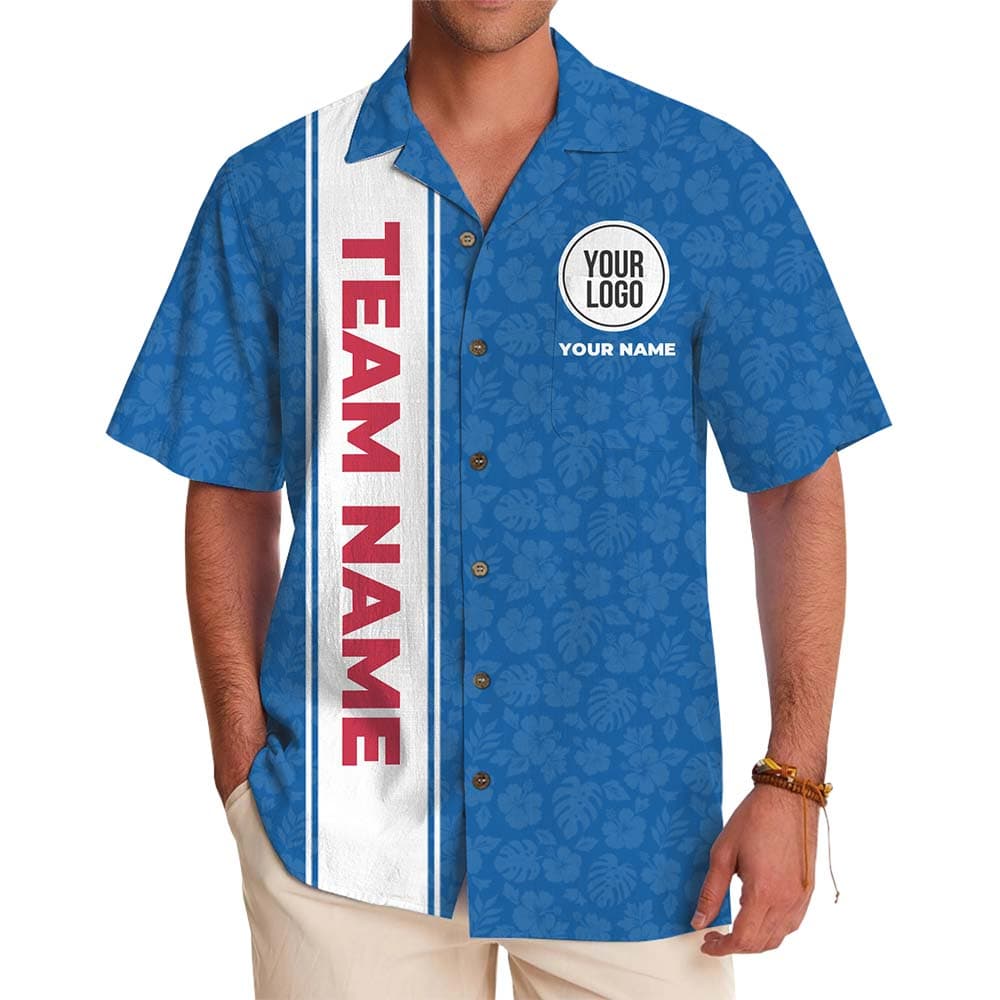 Custom Team Logo And Name Tropical Hawaiian Shirt