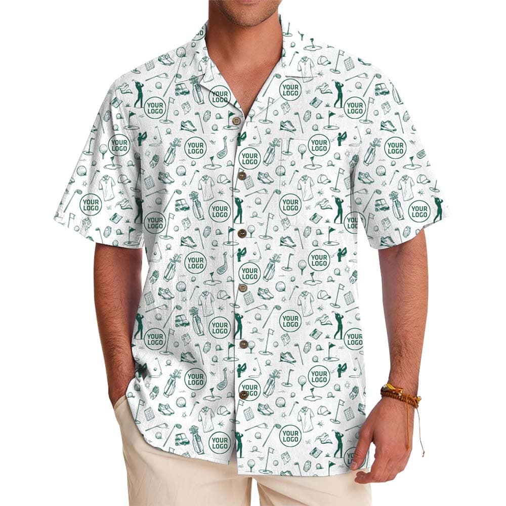 Customizable Golf Outing Hawaiian Shirt With Logo
