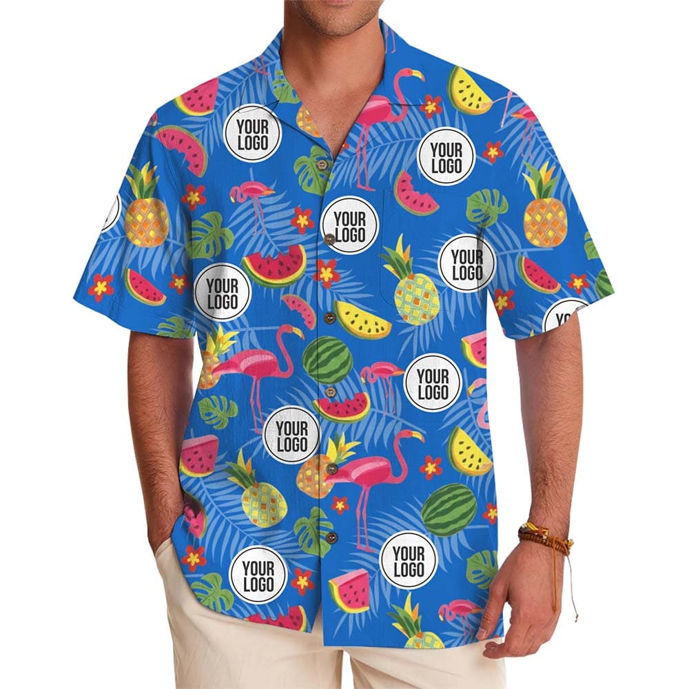 Customizable Logo Tropical Fruit Hawaiian Shirt With Preview