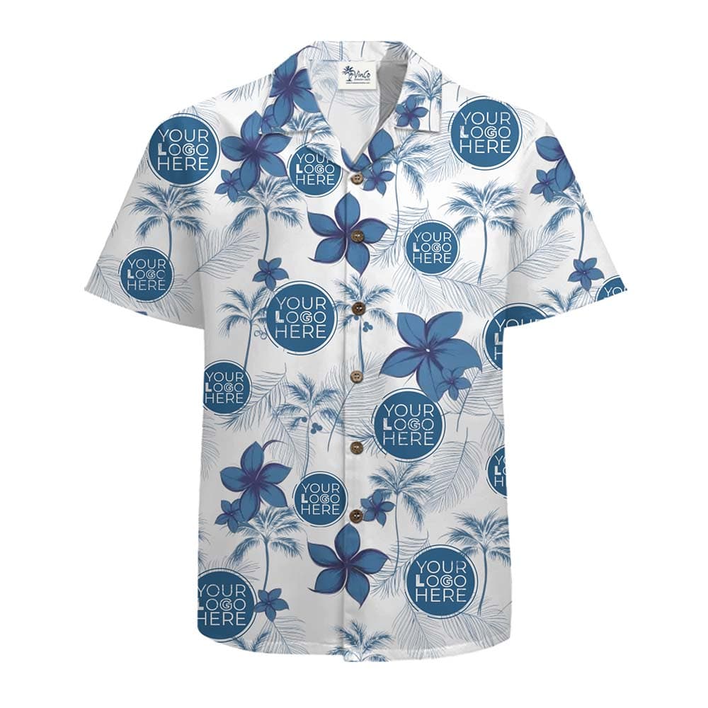 Elegant Floral Hawaiian Shirt With Logo And Preview