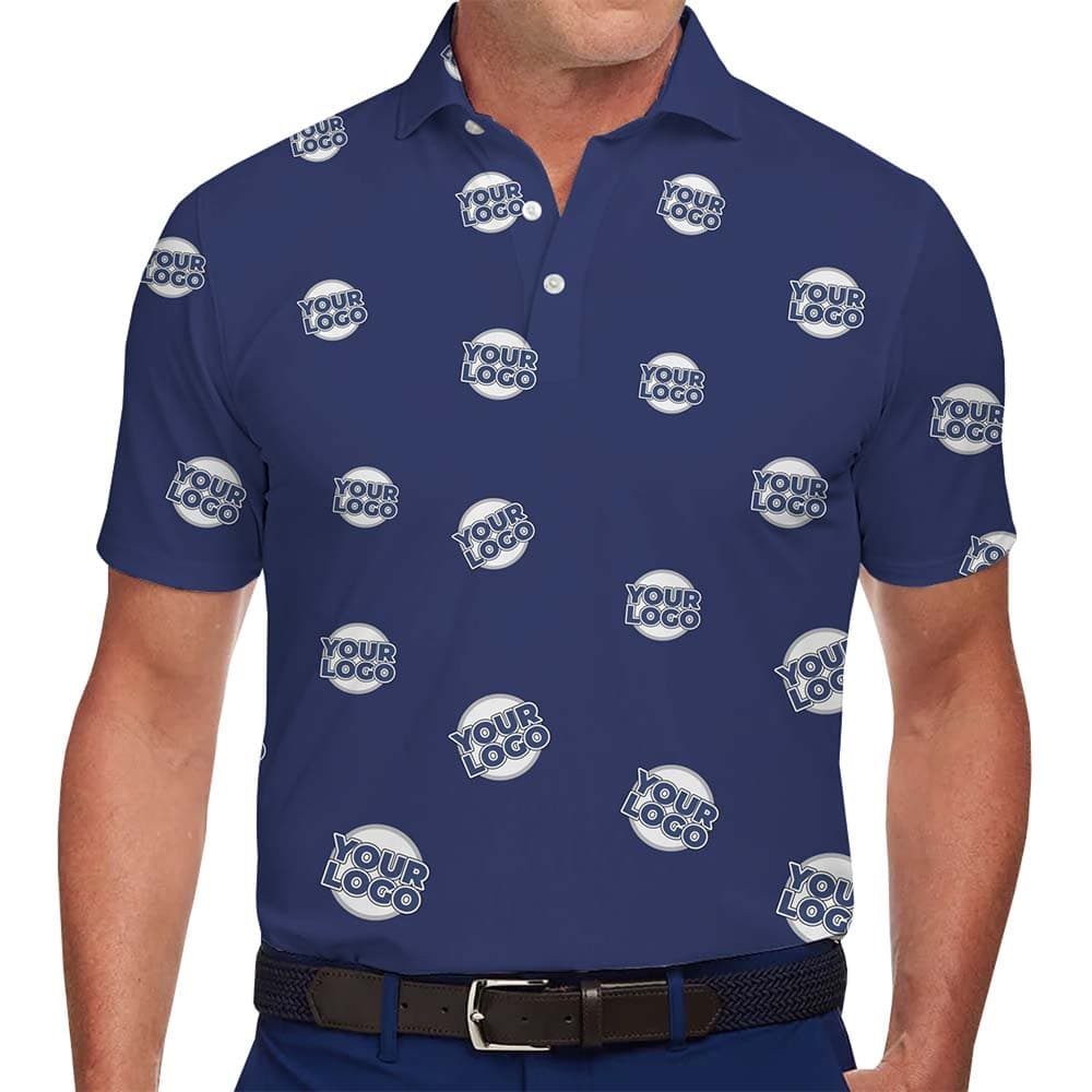 Executive Custom Logo All Over Print Collared Polo Shirt