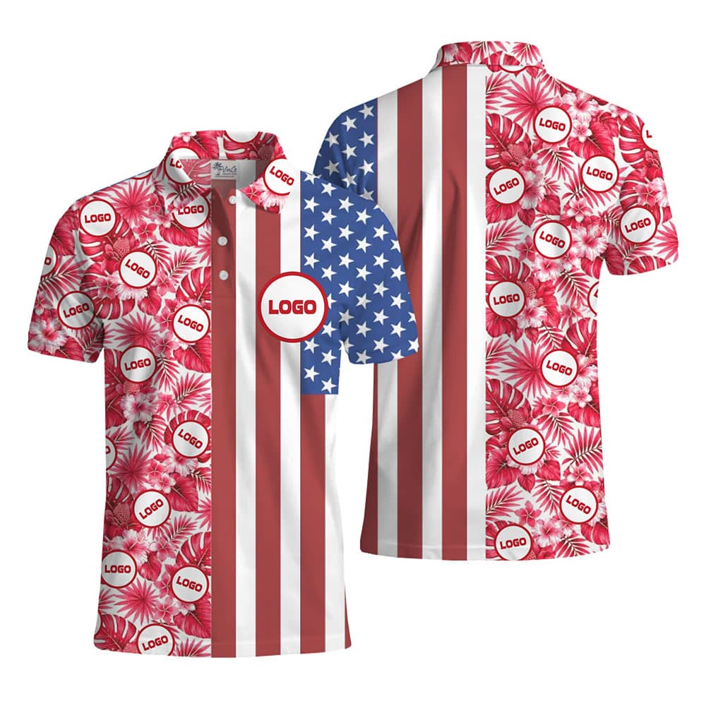 Liberty Island Custom Logo Collared Polo Shirt