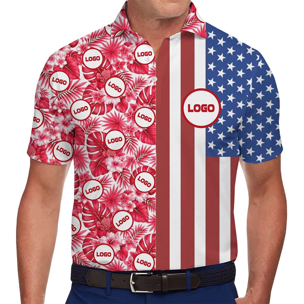 Liberty Island Custom Logo Collared Polo Shirt