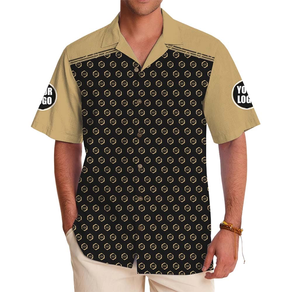 Modern Business Logo Hawaiian Button Up Shirt