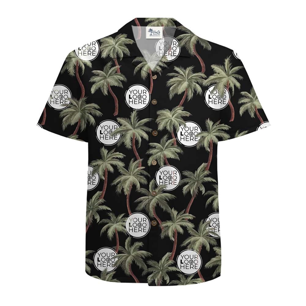 Palm Tree Custom Logo Hawaiian Shirt With Preview