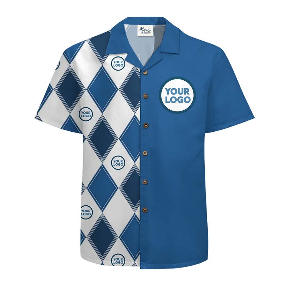 Personalized Argyle Print Hawaiian Shirt With Multiple Color