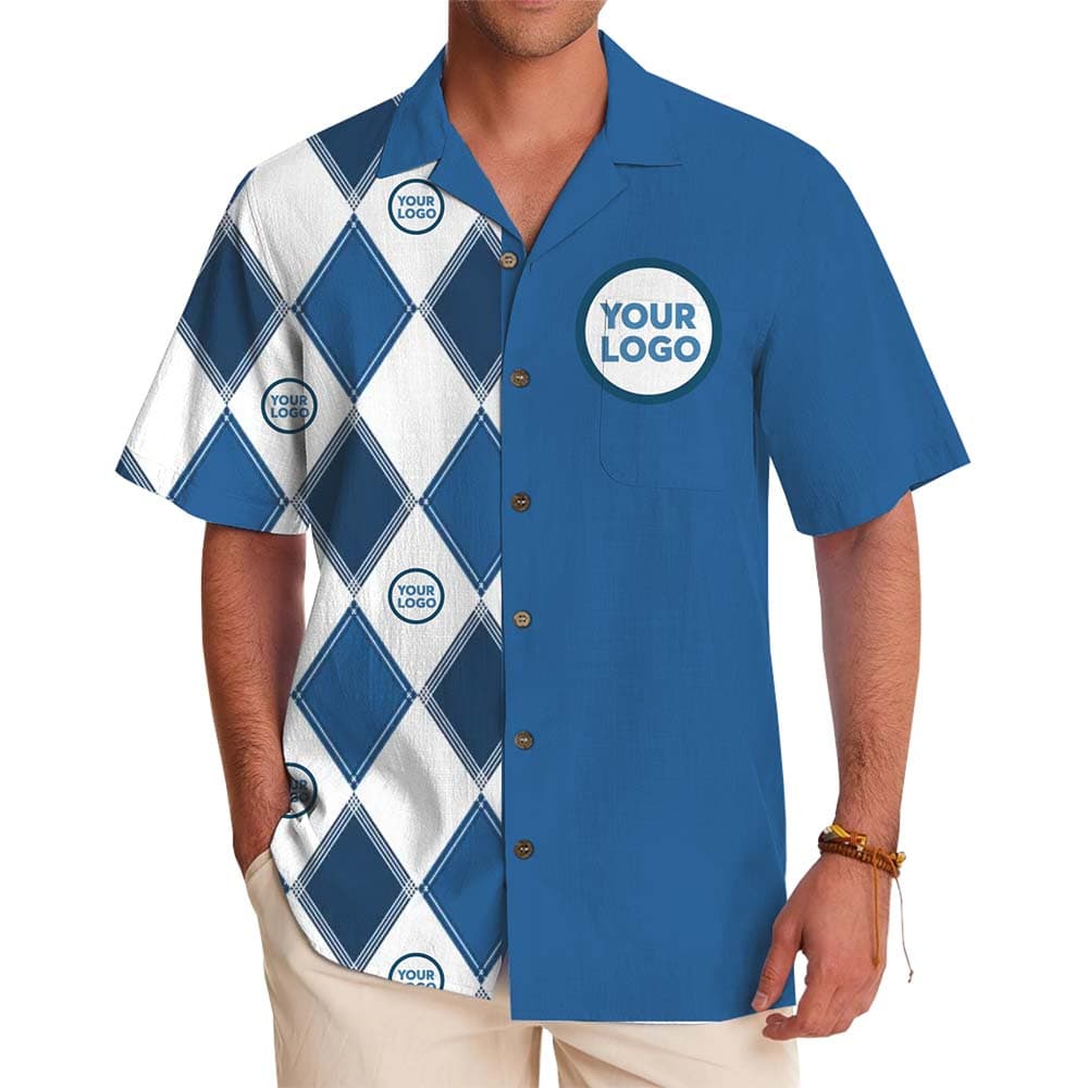 Personalized Argyle Print Hawaiian Shirt With Multiple Color