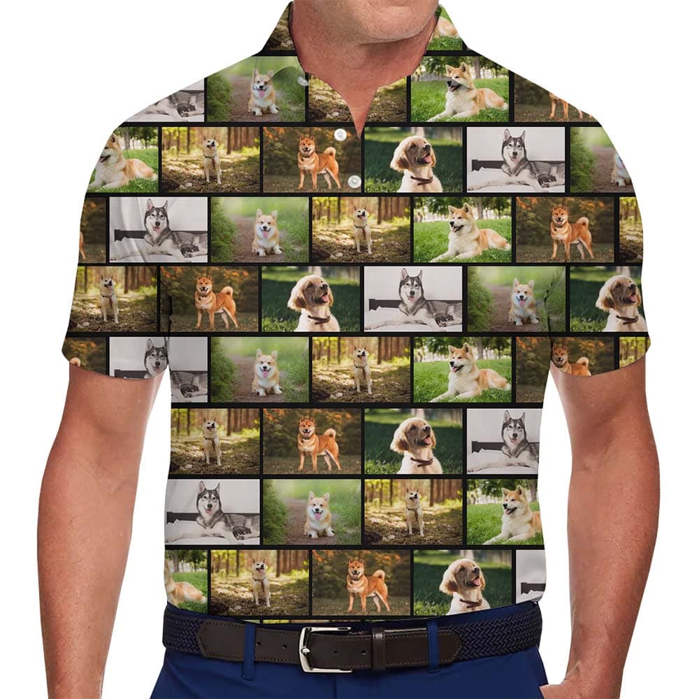 Personalized Keepsake Collared Polo Shirt With 1-6 Photos