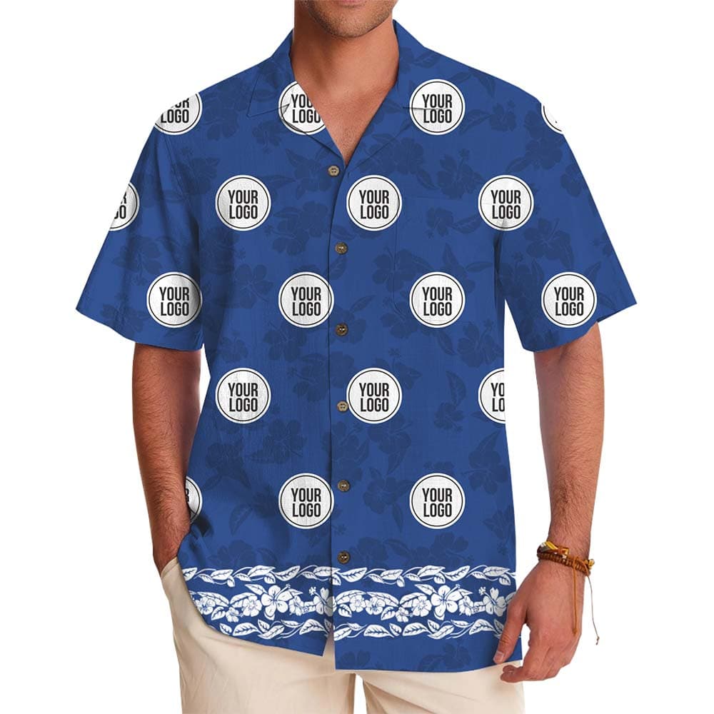 Personalized Logo All Over Floral Hawaiian Shirt With Preview