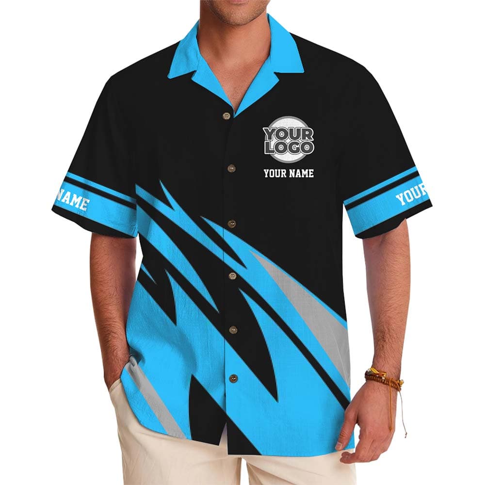 Personalized Logo And Color Block Hawaiian Shirt