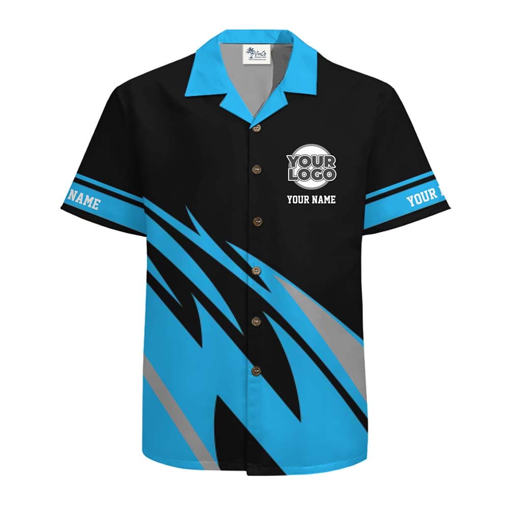 Personalized Logo And Color Block Hawaiian Shirt