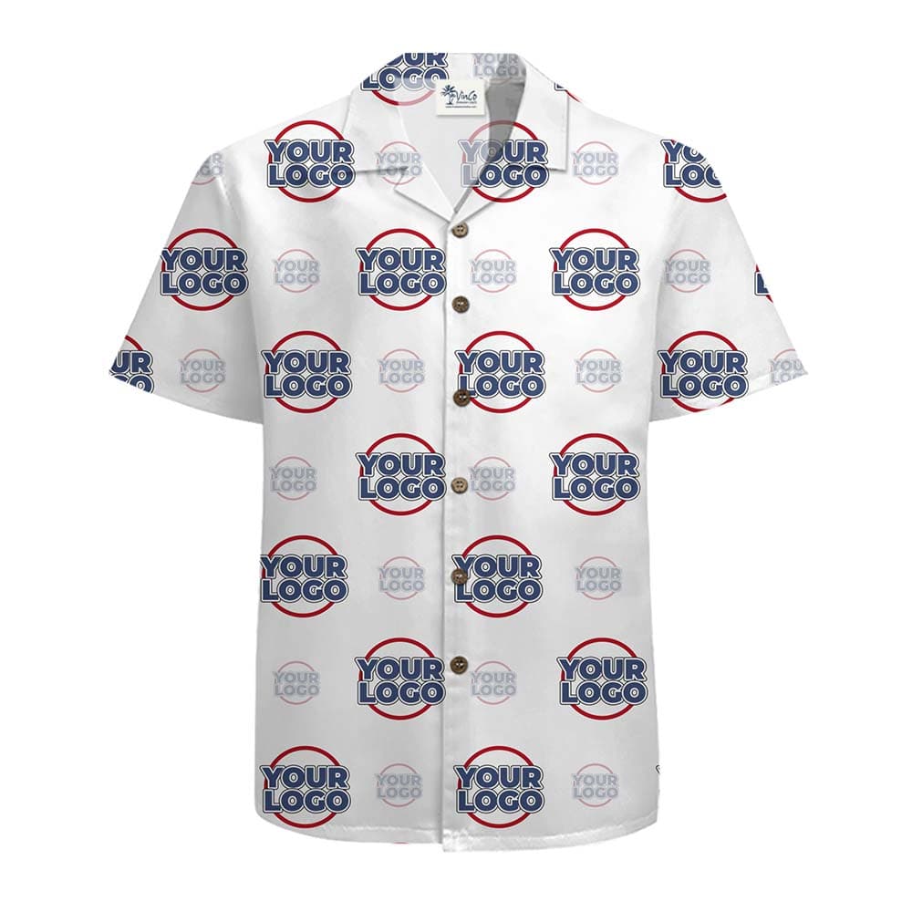Personalized Logo Print Button Up Shirt With Preview