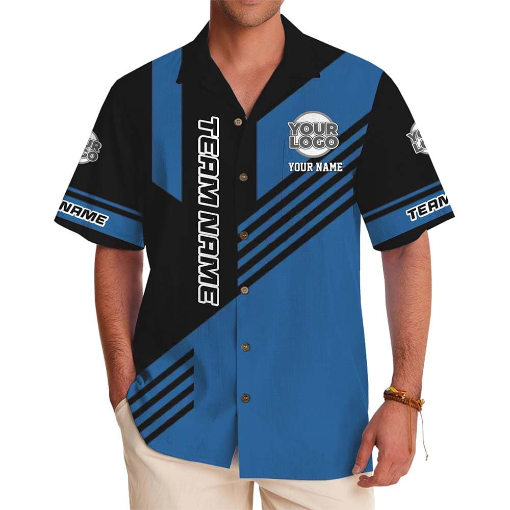Personalized Logo Two-Tone Hawaiian Shirt With Preview