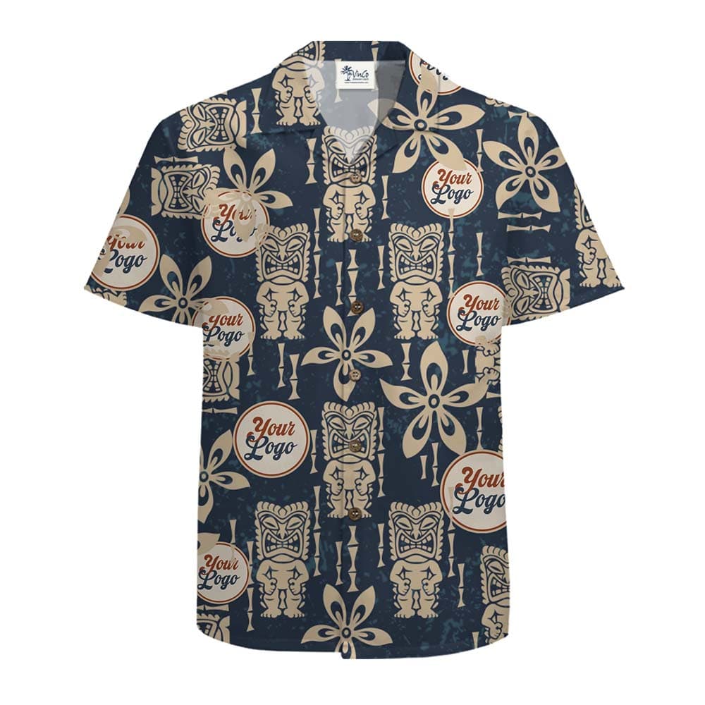 Tiki Vibes Custom Logo Hawaiian Shirt With Preview