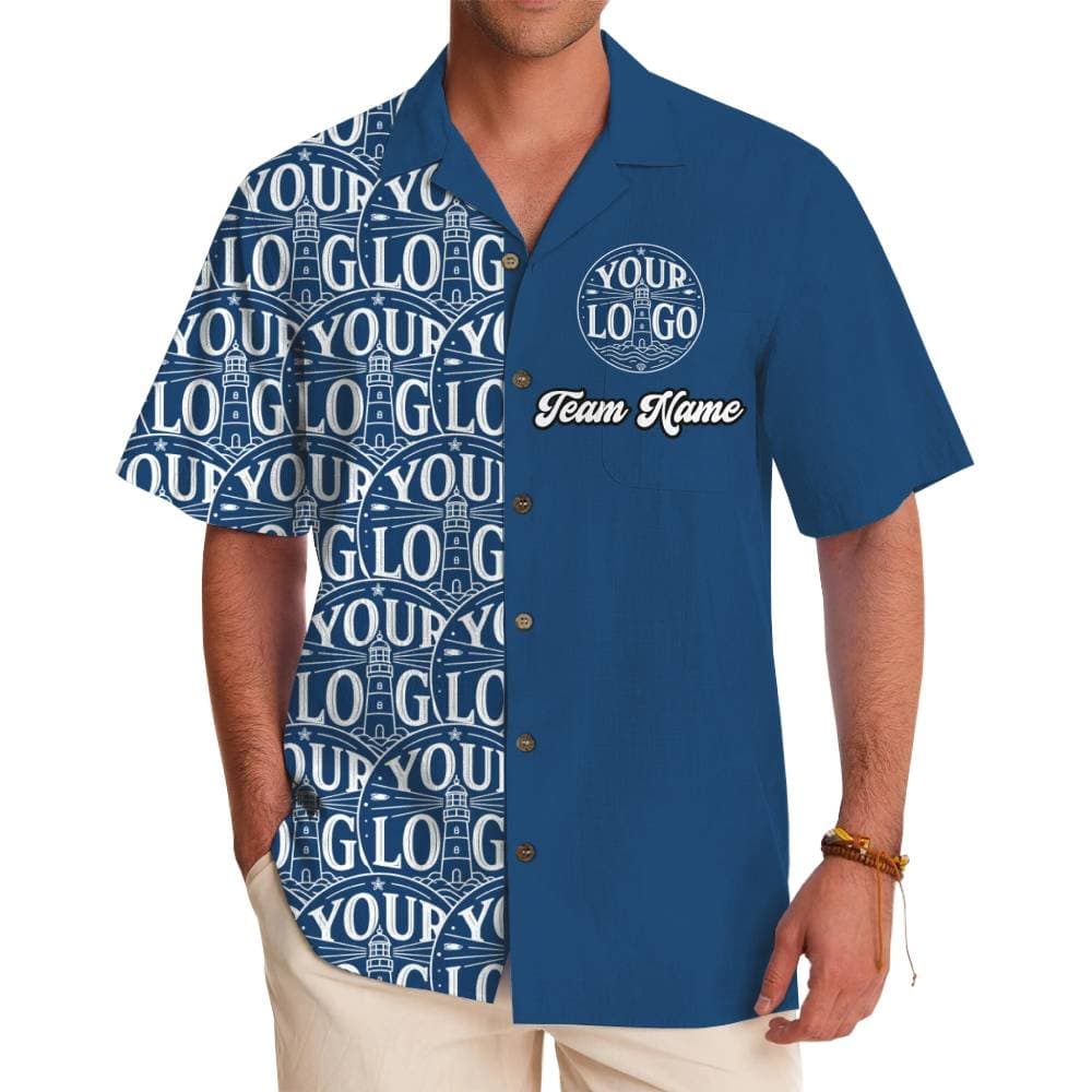 Unique Custom Logo and Team Name Button Up Shirt With Live Preview