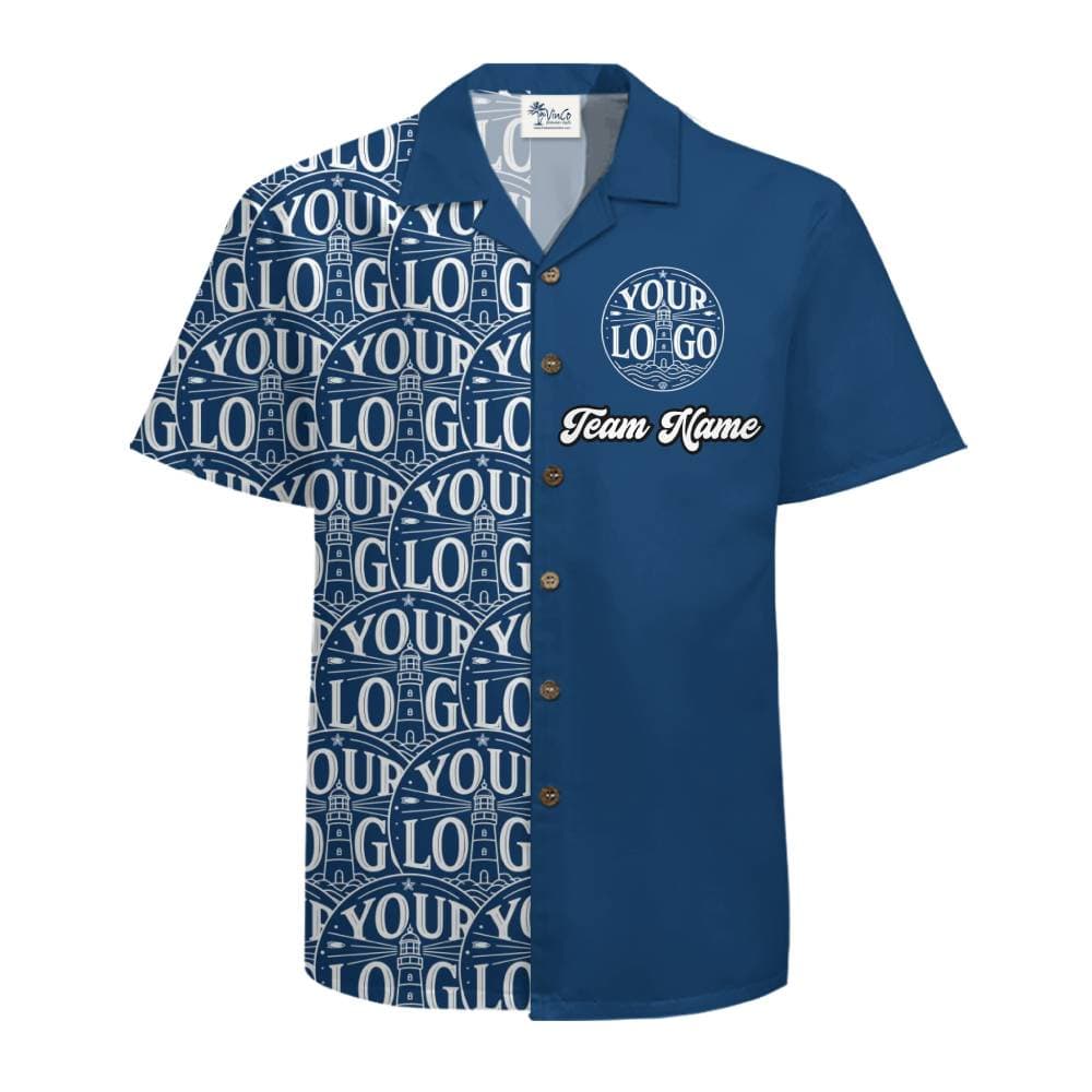 Unique Custom Logo and Team Name Button Up Shirt With Live Preview
