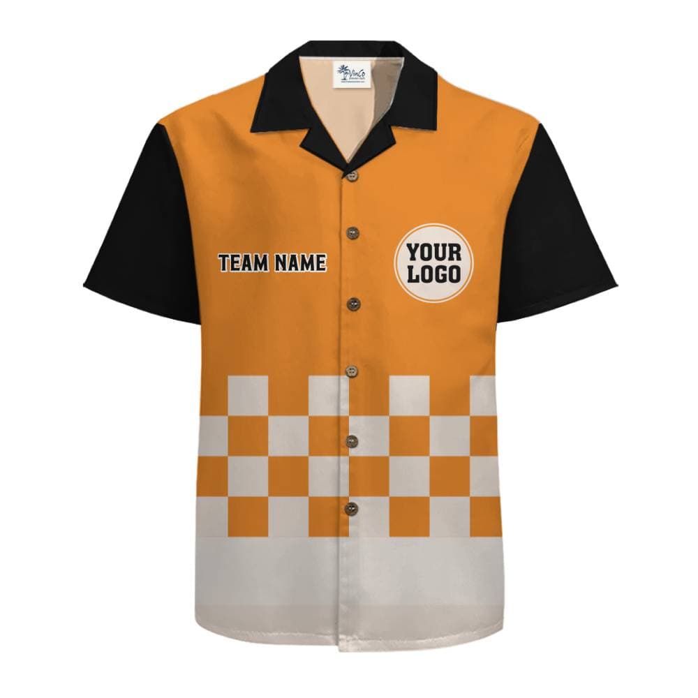 Checkerboard Custom Logo Hawaiian Shirt With Live Preview