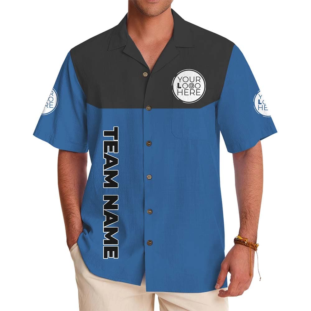 Company Team Hawaiian Shirt with Custom Logo and Name