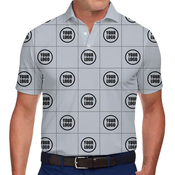 Custom Company Logo Plaid Polo Shirt