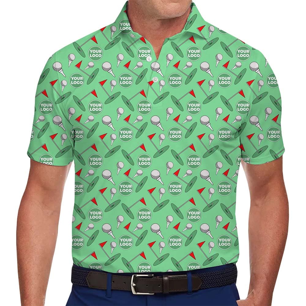 Custom Golf Flag Polo Shirt with Logo And Color