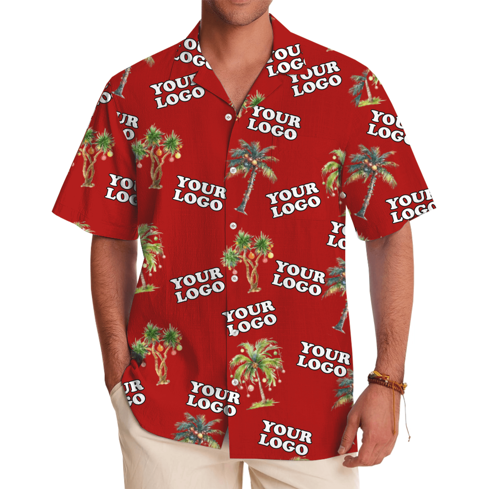 Custom Logo Palm Tree Hawaiian Shirt