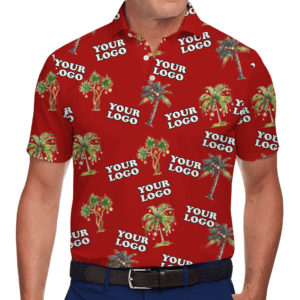 Custom Logo Palm Tree Polo Shirt
