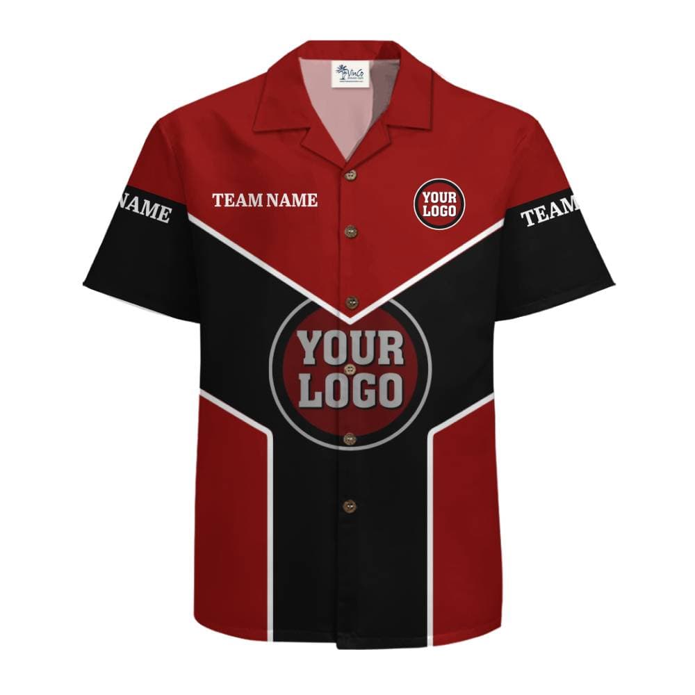 Custom Logo and Team Name Chevron Accent Button Up Shirt