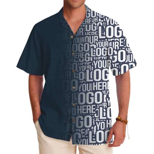 Custom Split Logo Hawaiian Shirt